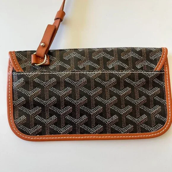 Authentic Goyard Goyardine Saint Louis PM Black Brown Shoulder Tote Bag & Pouch